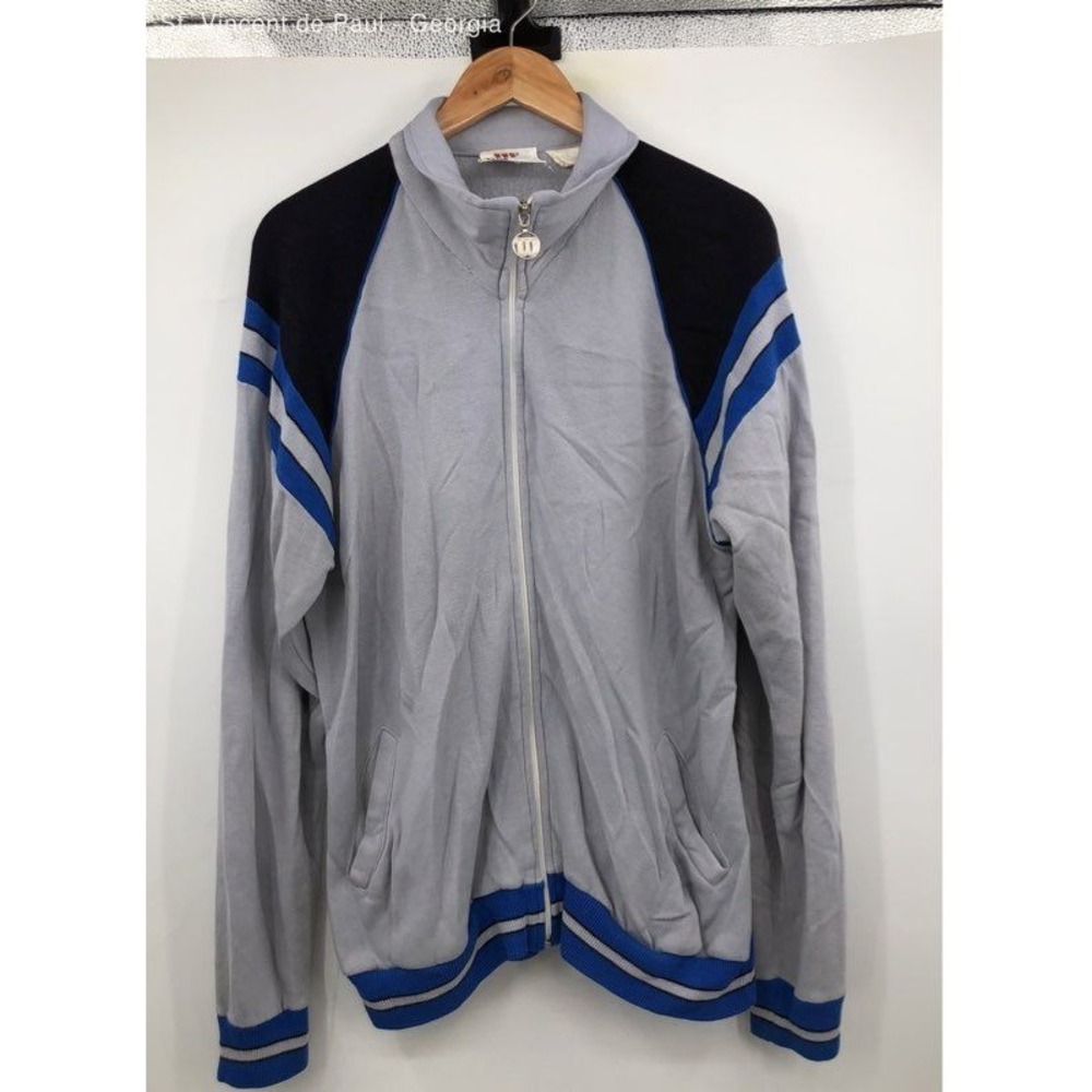 Wilson Gray Full Zip Vintage Tennis Jersey Athleticwear Track Jacket - Size M